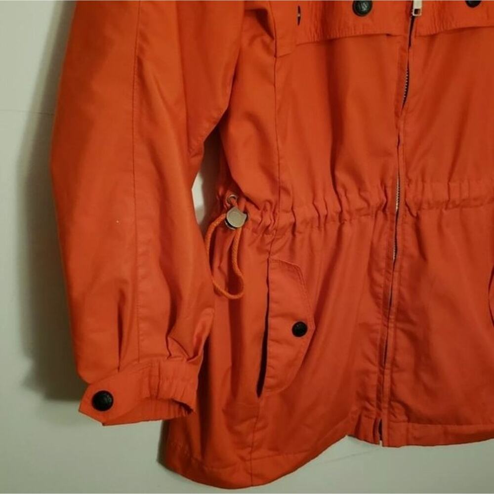 Vintage 90's Mulberry Street Jacket MEDIUM Orange Blue Drawstring Waist - Picture 6 of 11